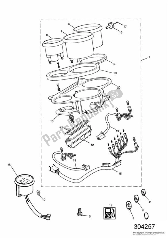 All parts for the Instruments of the Triumph Tiger 885 Carburettor VIN: > 71698 1994 - 1998