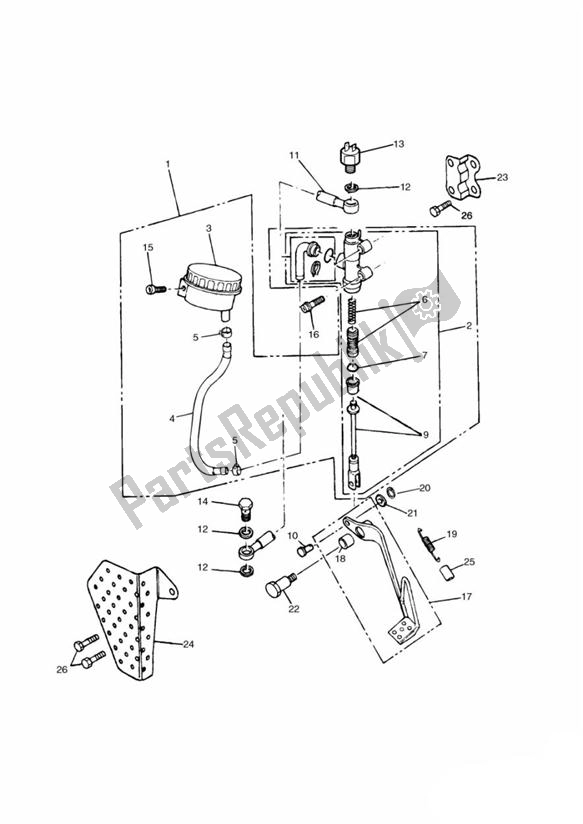 All parts for the Rear Brake Master Cylinder of the Triumph Tiger 885 Carburettor VIN: > 71698 1994 - 1998