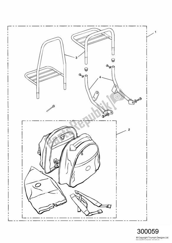 Alle onderdelen voor de Solo Luggage van de Triumph Tiger 885 Carburettor VIN: > 71698 1994 - 1998