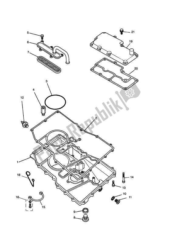 All parts for the Sump of the Triumph Tiger 885 Carburettor VIN: > 71698 1994 - 1998