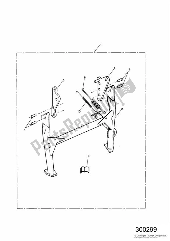 Todas las partes para Centre Stand de Triumph Tiger 885I VIN: 71699-124105 1999 - 2001