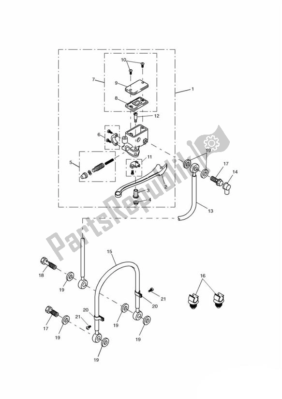 Toutes les pièces pour le Maître-cylindre De Frein Avant du Triumph Tiger 885I VIN: 71699-124105 1999 - 2001