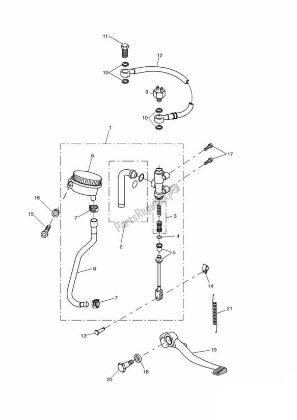 Toutes les pièces pour le Maître-cylindre De Frein Arrière du Triumph Tiger 885I VIN: 71699-124105 1999 - 2001