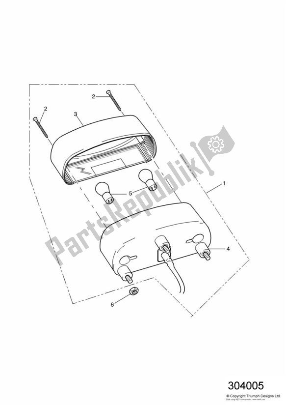 Alle onderdelen voor de Rear Lamps van de Triumph Tiger 885I VIN: 71699-124105 1999 - 2001