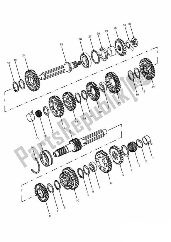 Toutes les pièces pour le Transmission du Triumph Tiger 885I VIN: 71699-124105 1999 - 2001