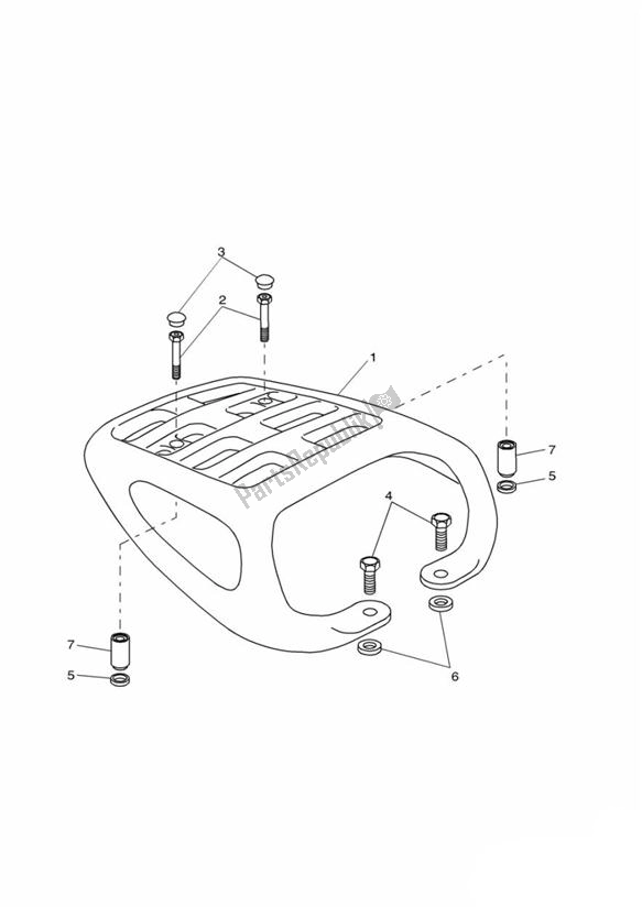 All parts for the Bodywork - Rear Rack of the Triumph Tiger 955I VIN: 124106-198874 2002 - 2004