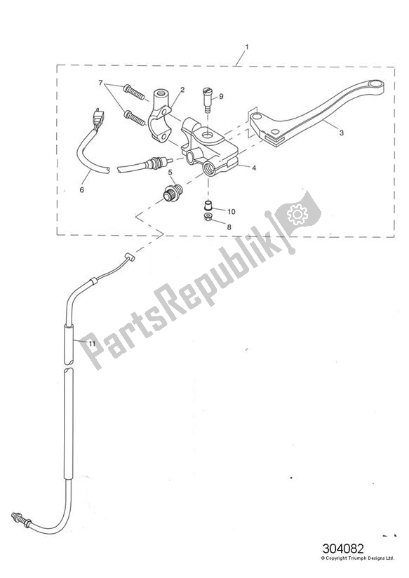 Todas las partes para Control Cables de Triumph Tiger 955I VIN: 124106-198874 2002 - 2004
