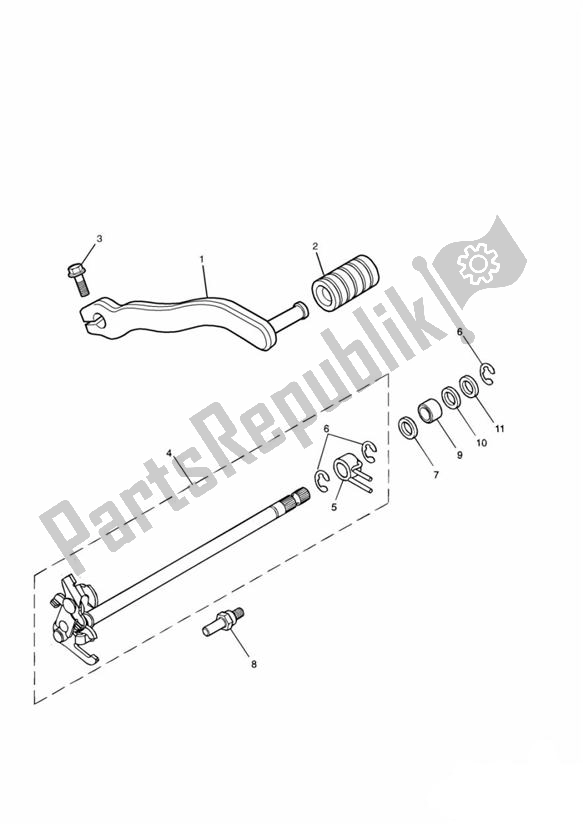 Tutte le parti per il Gear Change Pedal del Triumph Tiger 955I VIN: 124106-198874 2002 - 2004