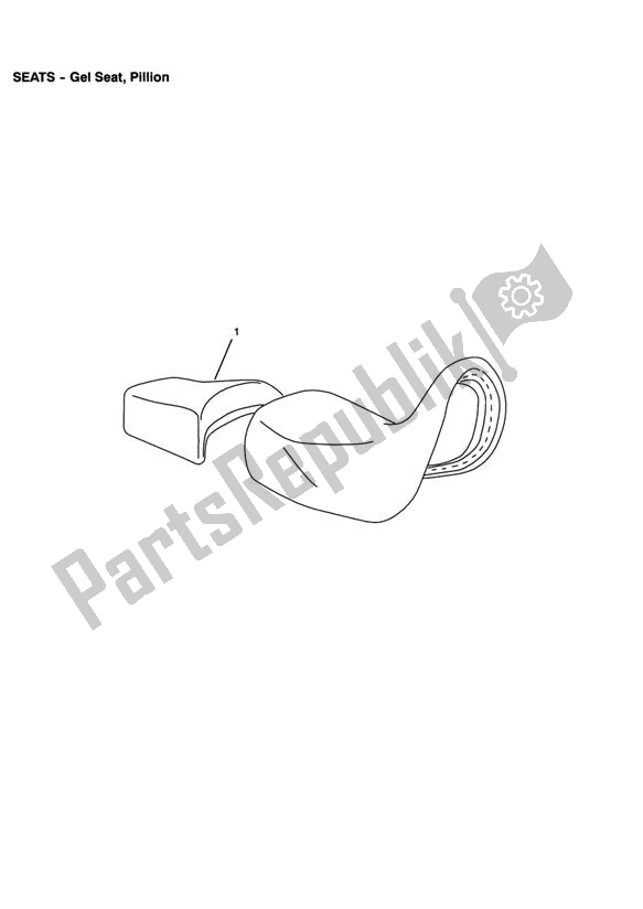 Alle onderdelen voor de Gel Seat, Pillion van de Triumph Tiger 955I VIN: 124106-198874 2002 - 2004