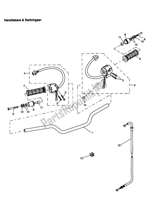 Todas las partes para Handlebars And Switches de Triumph Tiger 955I VIN: 124106-198874 2002 - 2004