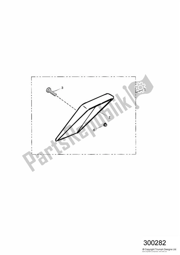 All parts for the Rear Mudguard Extension of the Triumph Tiger 955I VIN: 124106-198874 2002 - 2004