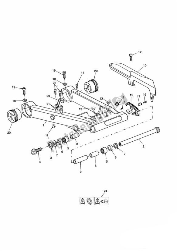 Todas las partes para Brazo Oscilante de Triumph Tiger 955I VIN: 124106-198874 2002 - 2004