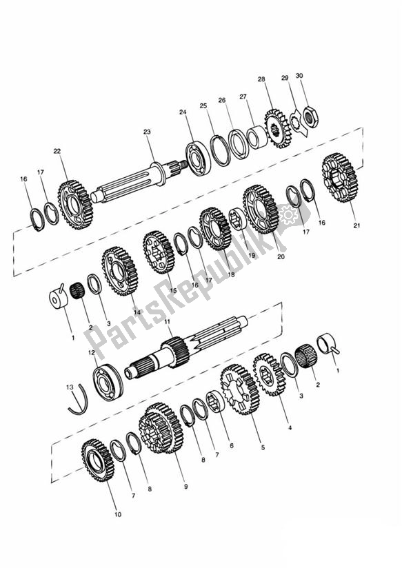 Todas las partes para Transmission > 161317 de Triumph Tiger 955I VIN: 124106-198874 2002 - 2004