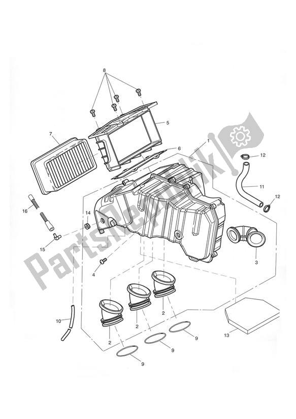 Tutte le parti per il Airbox del Triumph Tiger 955I VIN: 198875 > 2005 - 2006