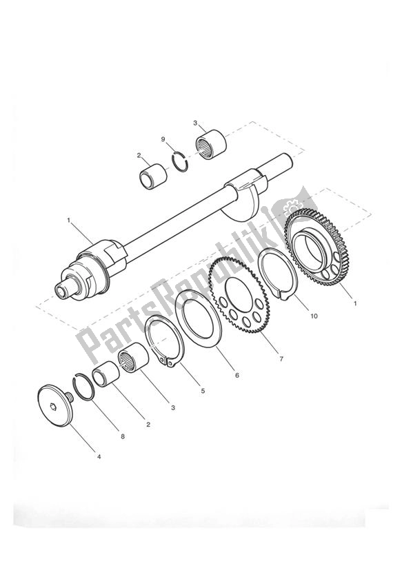 Toutes les pièces pour le Balancier du Triumph Tiger 955I VIN: 198875 > 2005 - 2006