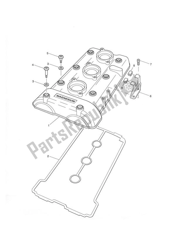 Tutte le parti per il Copertura Per Camma del Triumph Tiger 955I VIN: 198875 > 2005 - 2006