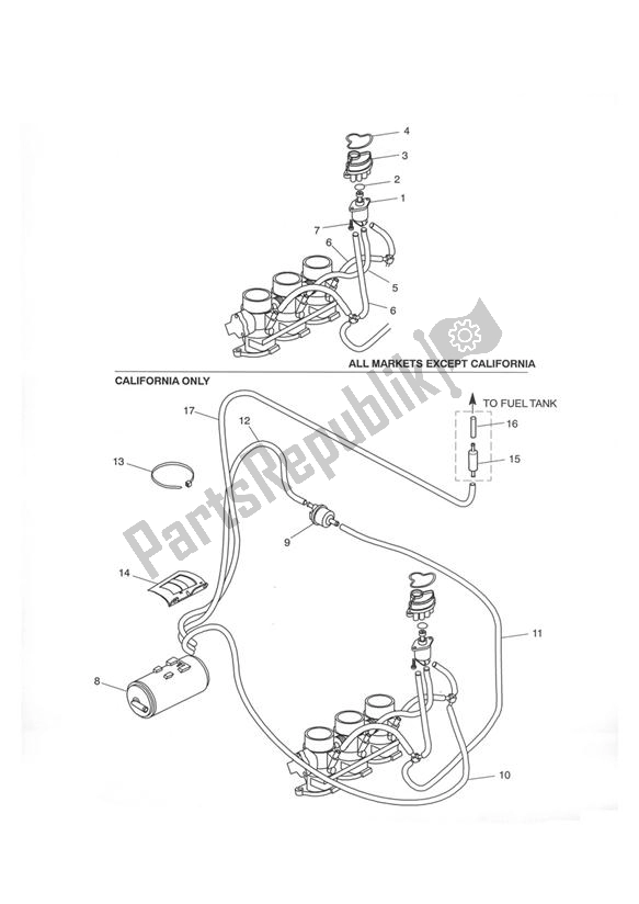 Todas las partes para Evaporative System de Triumph Tiger 955I VIN: 198875 > 2005 - 2006