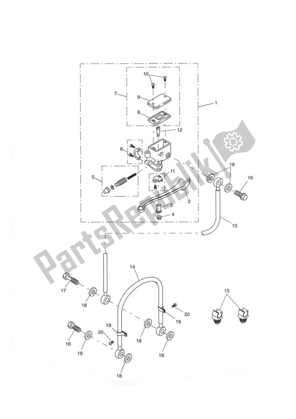 Todas las partes para Freno Delantero Cilindro Maestro Y Mangueras de Triumph Tiger 955I VIN: 198875 > 2005 - 2006