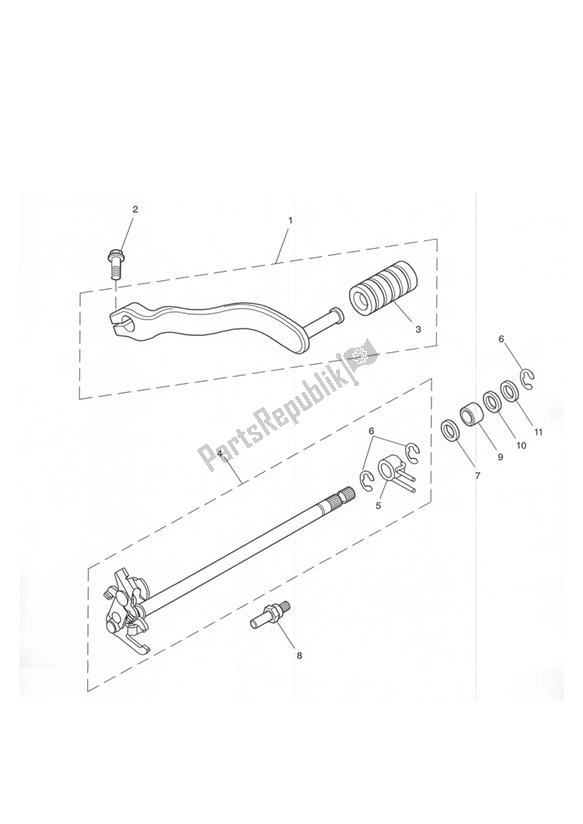 Todas las partes para Gear Change Mechanism/pedal de Triumph Tiger 955I VIN: 198875 > 2005 - 2006