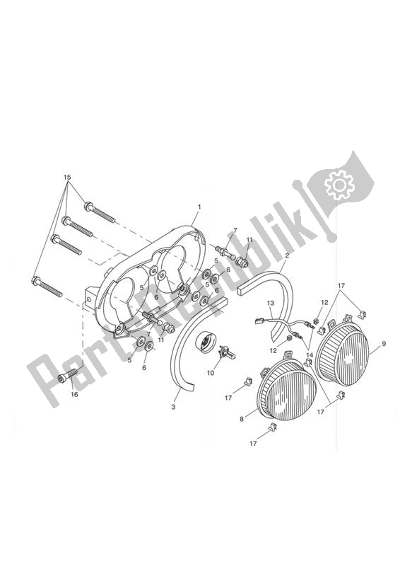 Toutes les pièces pour le Headlamps du Triumph Tiger 955I VIN: 198875 > 2005 - 2006