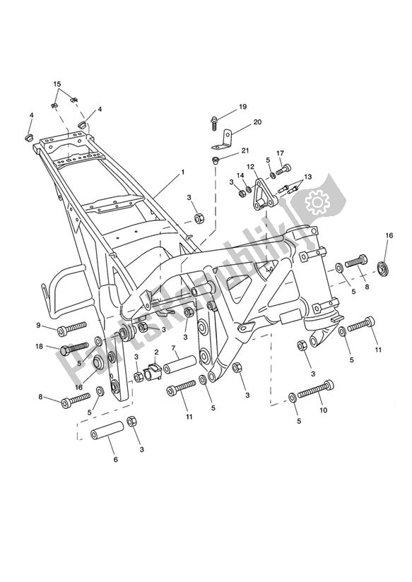 Tutte le parti per il Telaio Principale E Accessori del Triumph Tiger 955I VIN: 198875 > 2005 - 2006