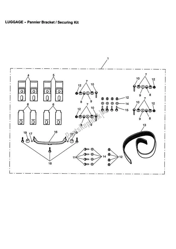 Todas las partes para Pannier Bracket / Securing Kit de Triumph Tiger 955I VIN: 198875 > 2005 - 2006