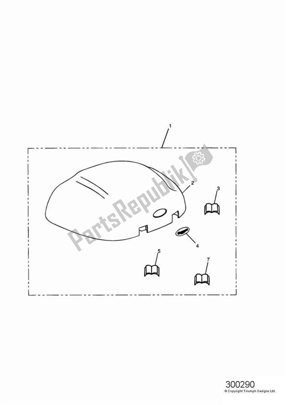 Tutte le parti per il Top Box Lid Kit del Triumph Tiger 955I VIN: 198875 > 2005 - 2006