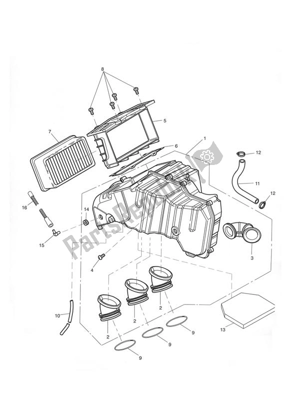 Toutes les pièces pour le Boite D'air du Triumph Tiger 955I VIN: 198875 > 2005 - 2006