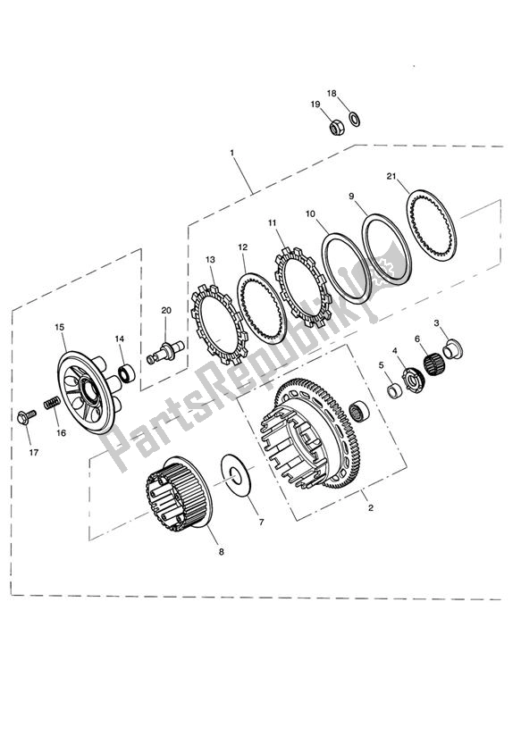 All parts for the Clutch Eng No 232539 > of the Triumph Tiger 955I VIN: 198875 > 2005 - 2006