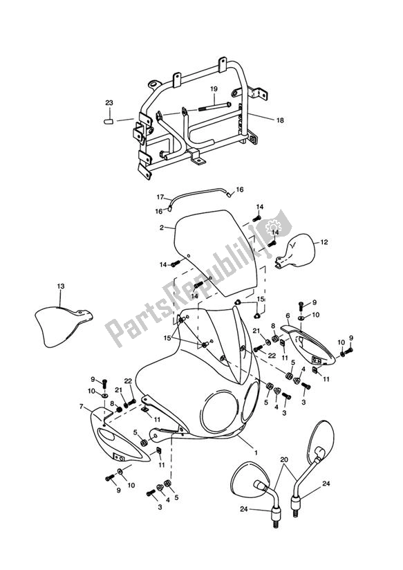 All parts for the Cockpit of the Triumph Tiger 955I VIN: 198875 > 2005 - 2006