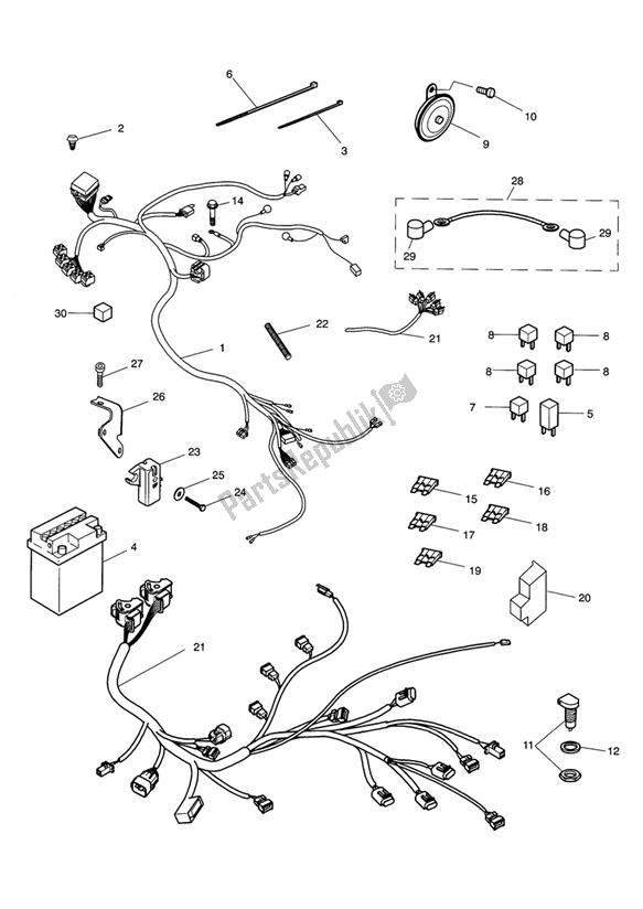 Toutes les pièces pour le équipement électrique du Triumph Tiger 955I VIN: 198875 > 2005 - 2006