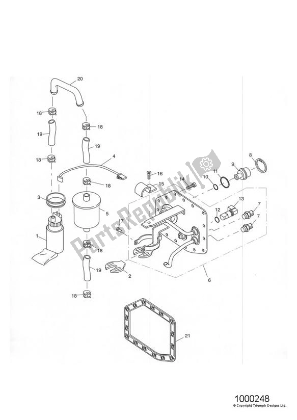 Todas las partes para Fuel Pump & Filter > Eng No 207446 de Triumph Tiger 955I VIN: 198875 > 2005 - 2006