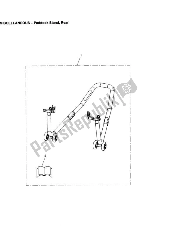 All parts for the Paddock Stand, Rear of the Triumph Tiger 955I VIN: 198875 > 2005 - 2006