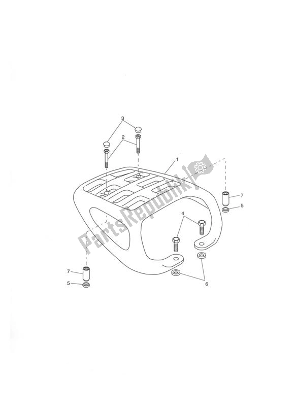 Toutes les pièces pour le Rear Rack du Triumph Tiger 955I VIN: 198875 > 2005 - 2006