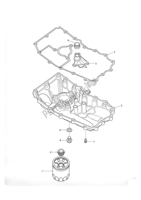 All parts for the Sump & Fittings of the Triumph Tiger 955I VIN: 198875 > 2005 - 2006