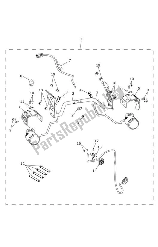 Todas las partes para Fog Light Kit de Triumph Tiger Explorer 1215 2012 - 2016