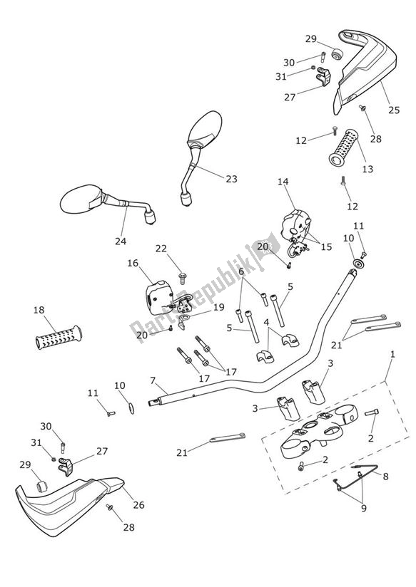 Tutte le parti per il Manubri E Interruttori del Triumph Tiger Explorer 1215 2012 - 2016