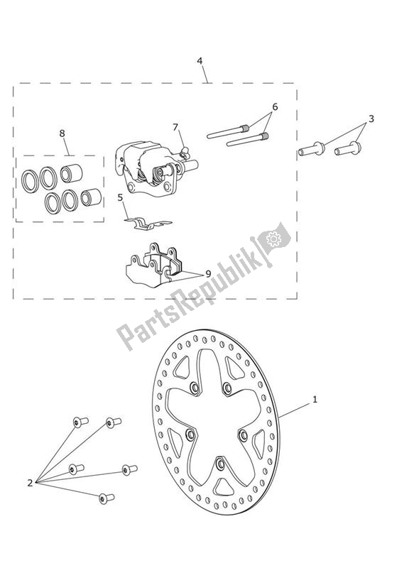 Todas las partes para Rear Brake Caliper & Disc de Triumph Tiger Explorer 1215 2012 - 2016