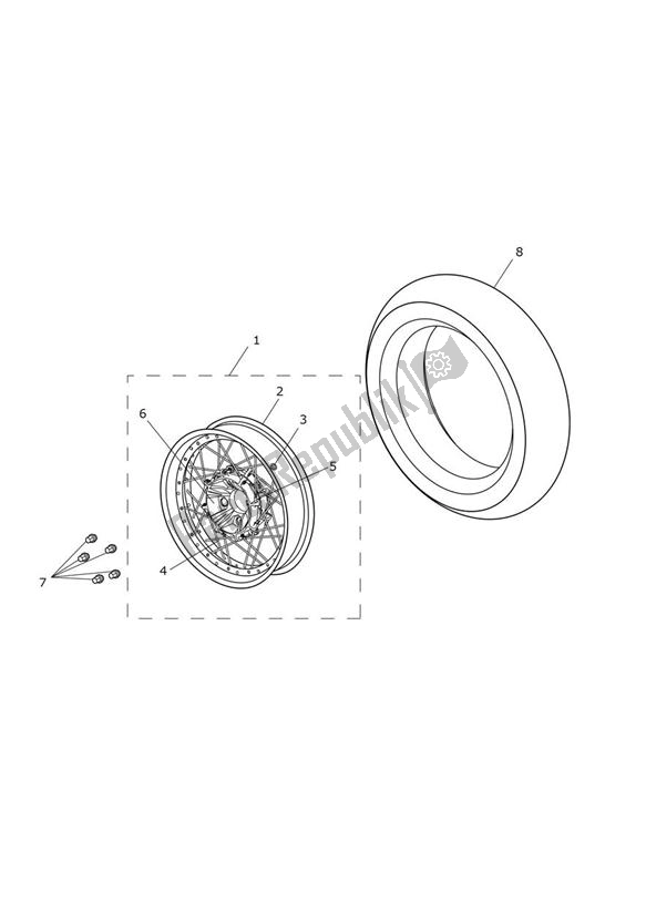 Todas las partes para Rear Wheel - Spoked de Triumph Tiger Explorer 1215 2012 - 2016