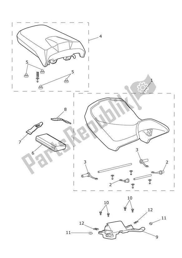 Todas las partes para Asiento de Triumph Tiger Explorer 1215 2012 - 2016