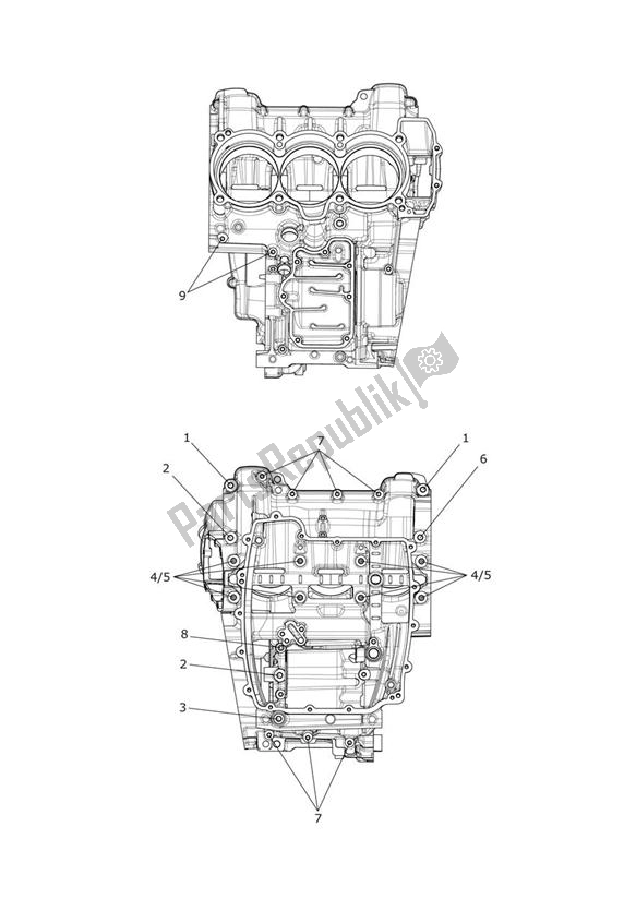 Wszystkie części do ? Ruby Skrzyni Korbowej Triumph Tiger Explorer XC 1215 2013 - 2016