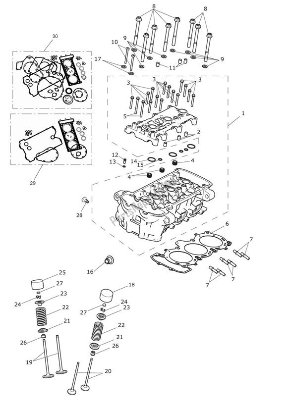 Alle onderdelen voor de Cilinderkop & Kleppen van de Triumph Tiger Explorer XC 1215 2013 - 2016