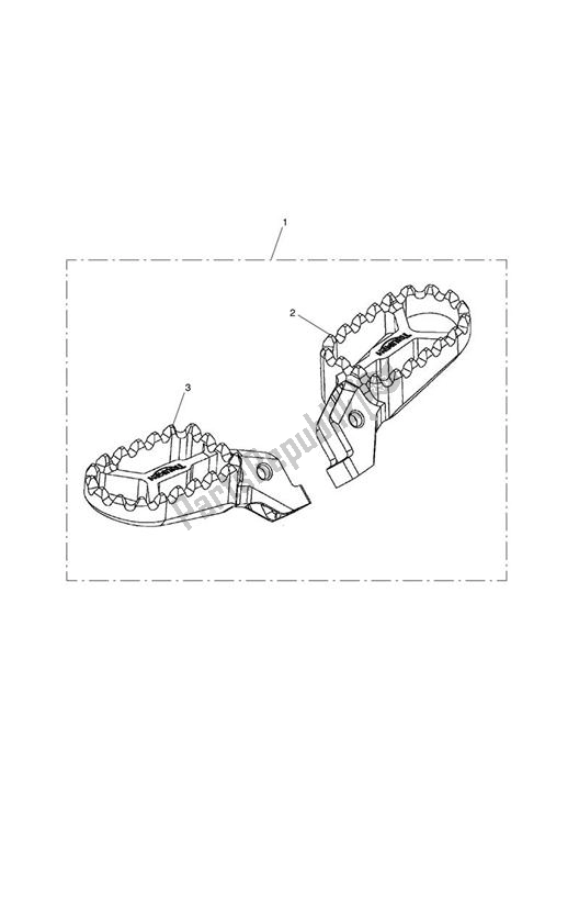 All parts for the Footrest, Pair, Type 2, Grey of the Triumph Tiger Explorer XC 1215 2013 - 2016