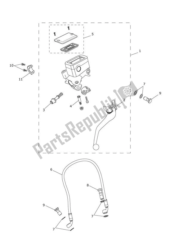 Todas las partes para Freno Delantero Cilindro Maestro Y Mangueras de Triumph Tiger Explorer XC 1215 2013 - 2016