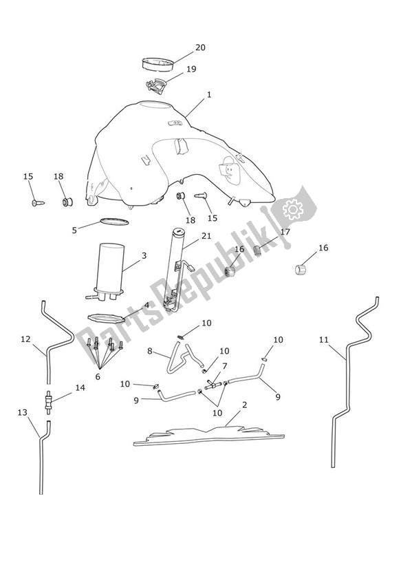 Tutte le parti per il Serbatoio Del Carburante, Pompa Del Carburante E Raccordi del Triumph Tiger Explorer XC 1215 2013 - 2016