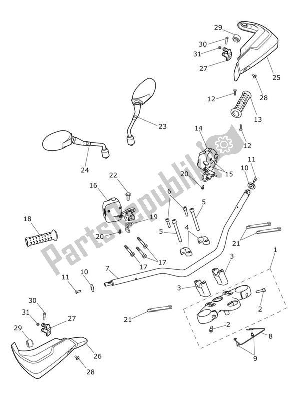 Todas las partes para Manillares E Interruptores de Triumph Tiger Explorer XC 1215 2013 - 2016