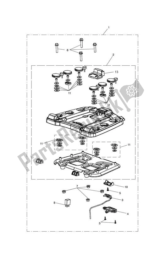 Todas las partes para Sliding Carriage Kit de Triumph Tiger Explorer XC 1215 2013 - 2016