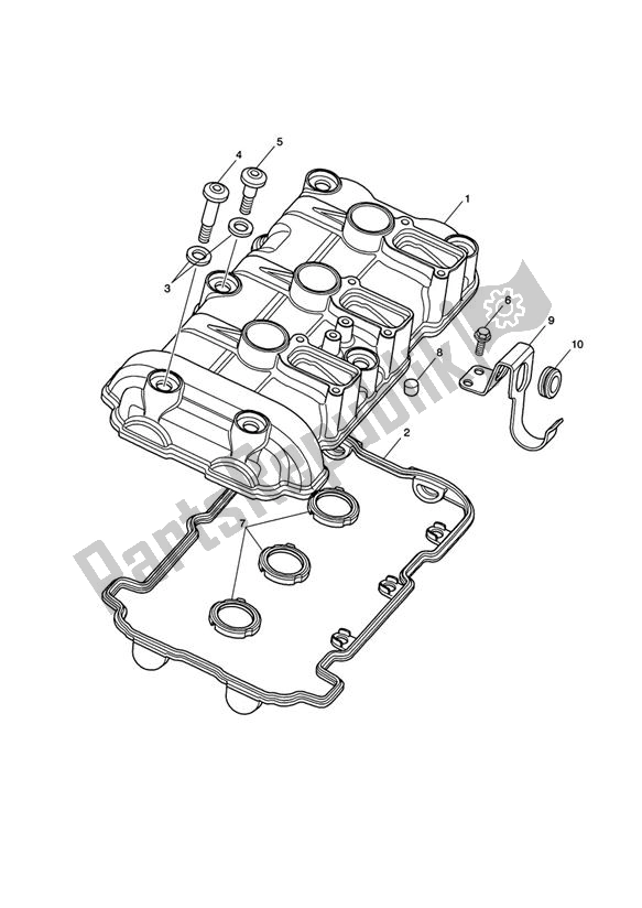 All parts for the Cam Cover of the Triumph Tiger Sport 1215 2013 - 2016