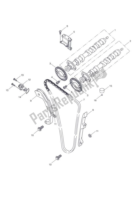 Todas las partes para árbol De Levas Y Transmisión Del árbol De Levas de Triumph Tiger Sport 1215 2013 - 2016