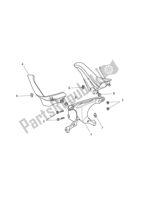 All parts for the Cockpit Subframe of the Triumph Tiger Sport 1215 2013 - 2016